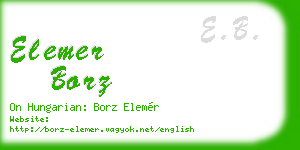 elemer borz business card