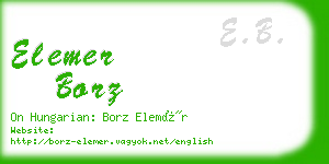 elemer borz business card